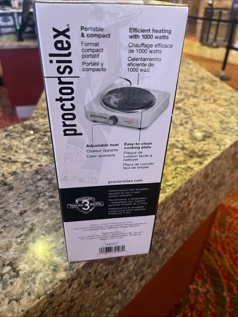 Proctor Silex White Countertop Single Electric Burner - Picture 4 of 5
